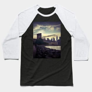 Brooklyn Bridge Manhattan Skyline Dumbo Brooklyn NYC Baseball T-Shirt